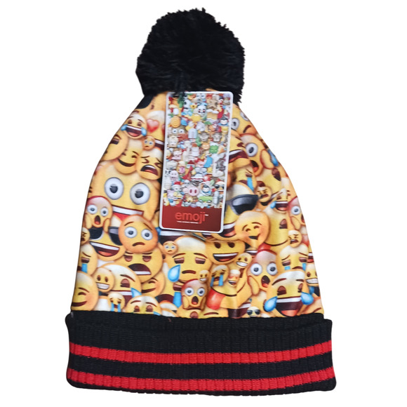 Emoji Unisex Beanie Knit Pom Pom Winter Hat One Size New - Picture 16 of 16